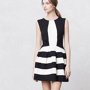 Anthropologie Eva Franco Black White Stripe Dress